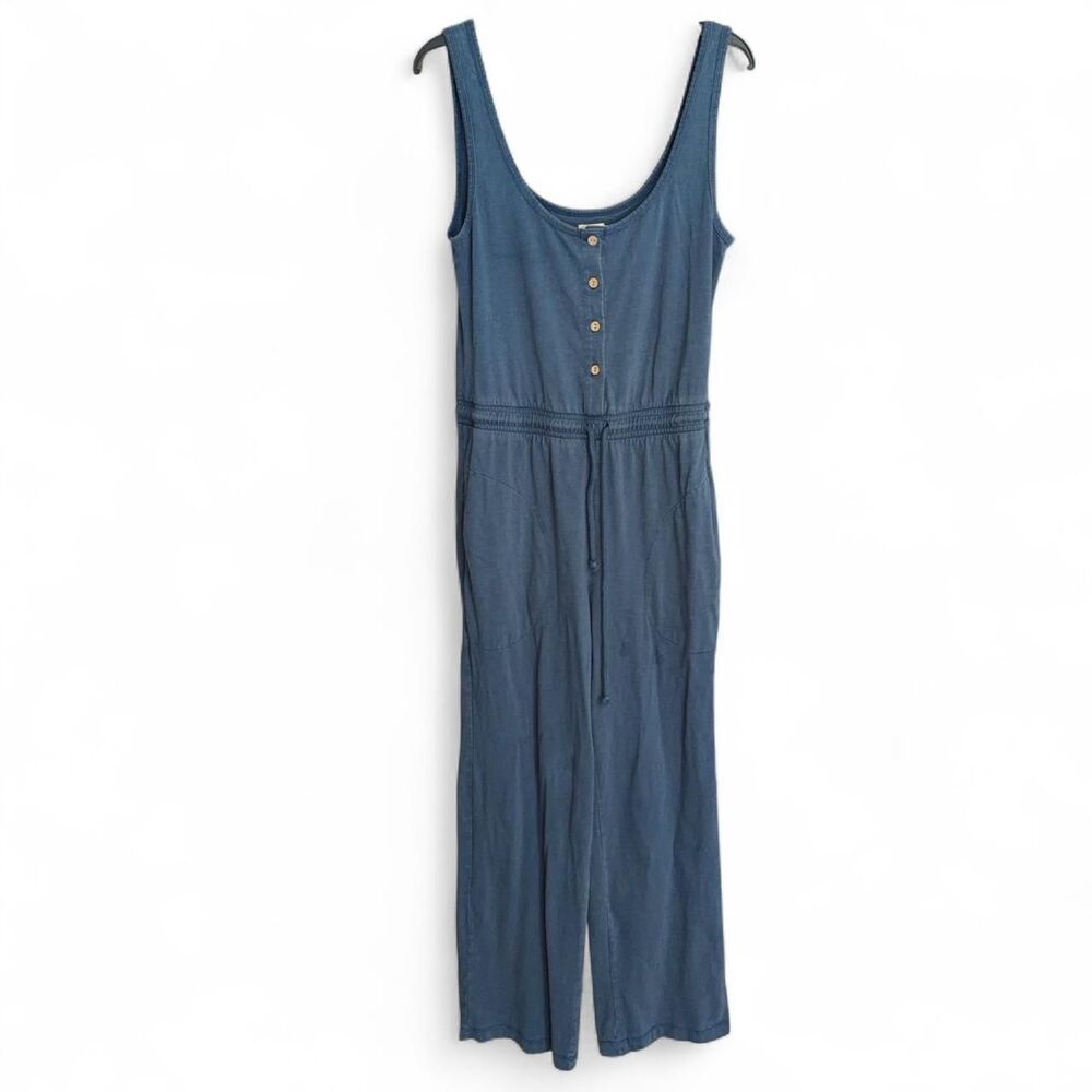 Faherty "Terra" Organic Cotton Jumpsuit in Slate Blue Size M - Picture 4 of 11